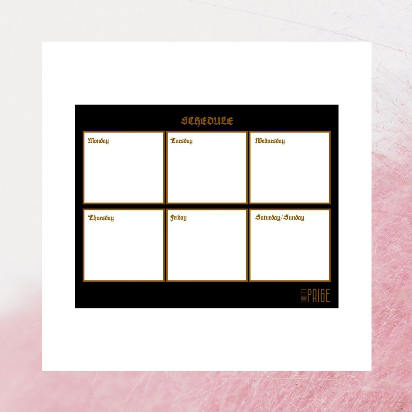 Gold and Black Gothic Style Calendar