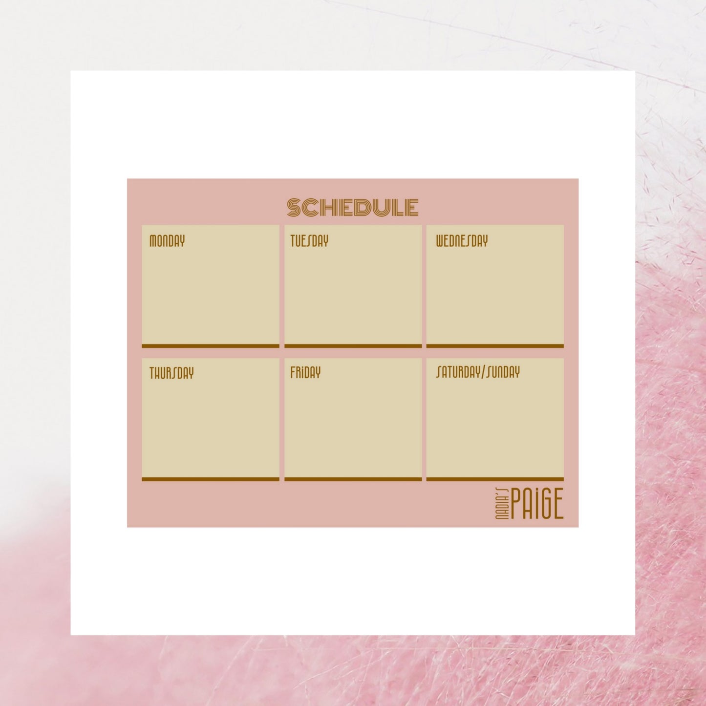 Pink and Beige Calendar